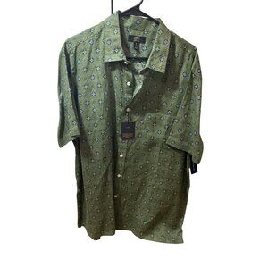 NWT  Men's Club Room Luxury Linen  Green Short Sleeve  Size: XL